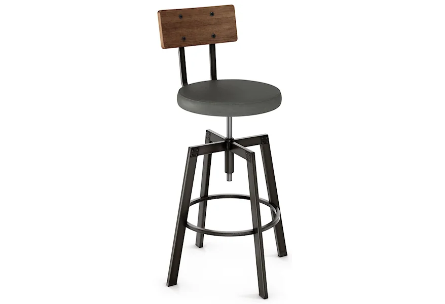 Industrial - Amisco Architect Stool with Upholstered Seat by Amisco at Esprit Decor Home Furnishings